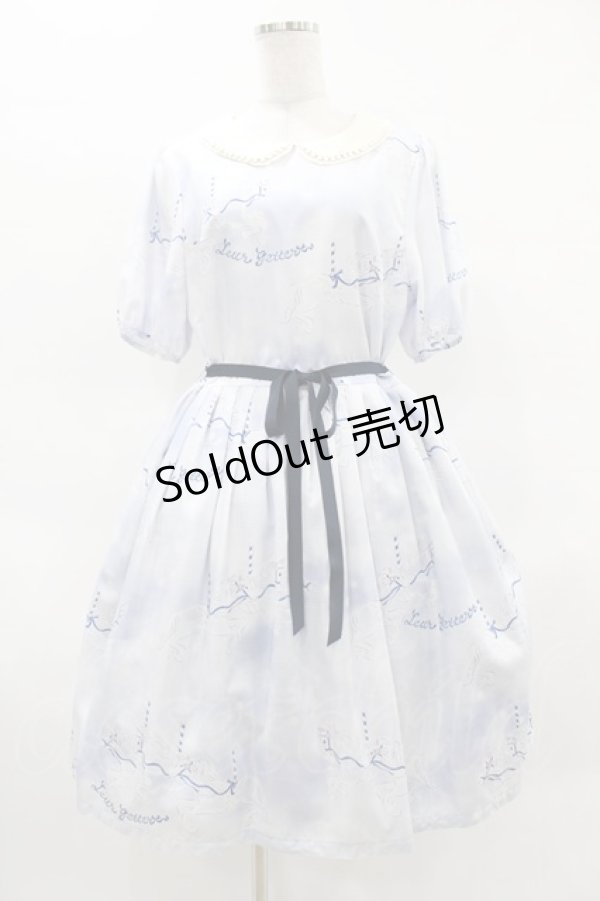画像1: Leur Getter / Dreamy Carousel袖付ワンピース L ブルー H-25-03-28-1020-LU-OP-KB-ZH (1)