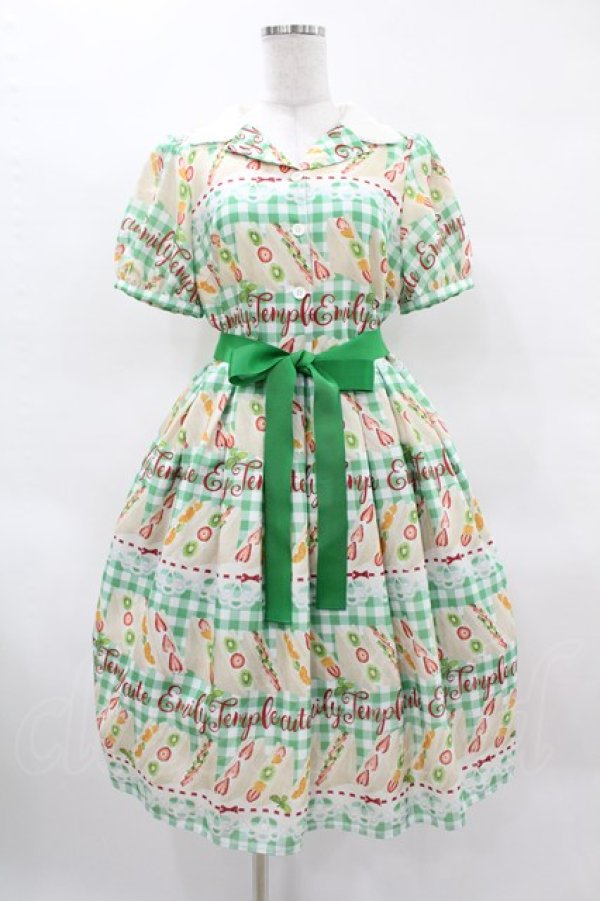 画像1: Emily Temple cute / Fruit Sandwichワンピース  グリーン H-25-03-28-1021-ET-OP-KB-ZH (1)