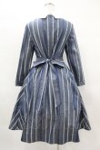 画像2: Jane Marple / Ribbon stripe jacquardのパプリックドレス  ブルーグレー H-25-03-28-1024-JM-OP-KB-ZT115 (2)