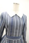 画像4: Jane Marple / Ribbon stripe jacquardのパプリックドレス  ブルーグレー H-25-03-28-1024-JM-OP-KB-ZT115 (4)