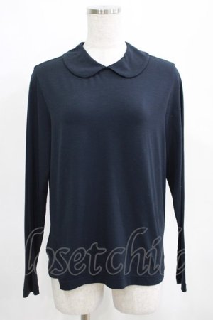 画像: Jane Marple Dans Le Salon / Silket Bare T-cloth Round Collar Pullover  ネイビー H-25-03-28-051-JM-TO-KB-ZH