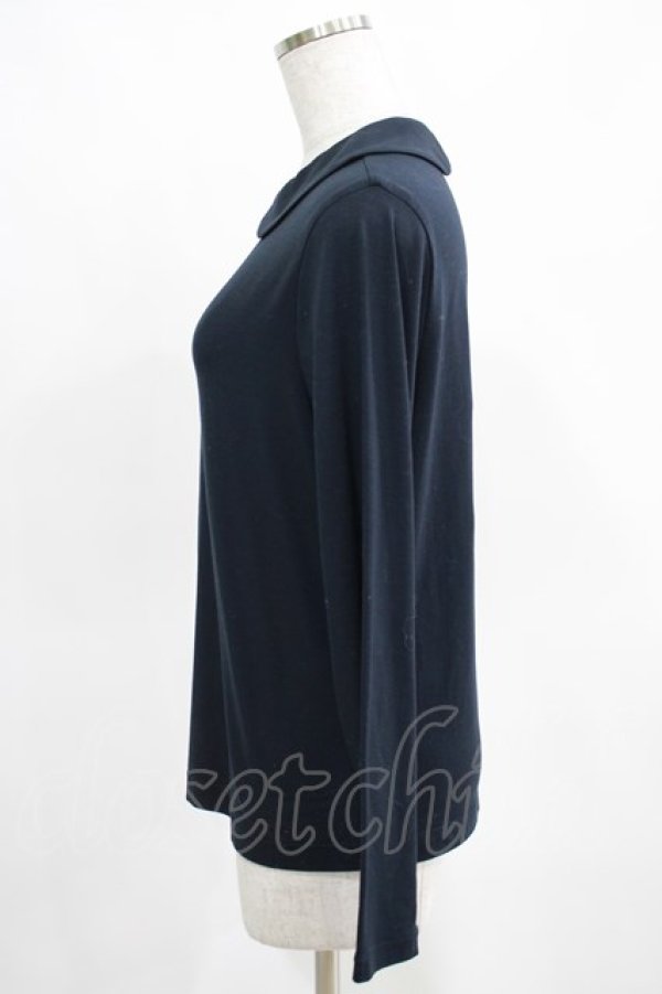 画像2: Jane Marple Dans Le Salon / Silket Bare T-cloth Round Collar Pullover  ネイビー H-25-03-28-051-JM-TO-KB-ZH (2)