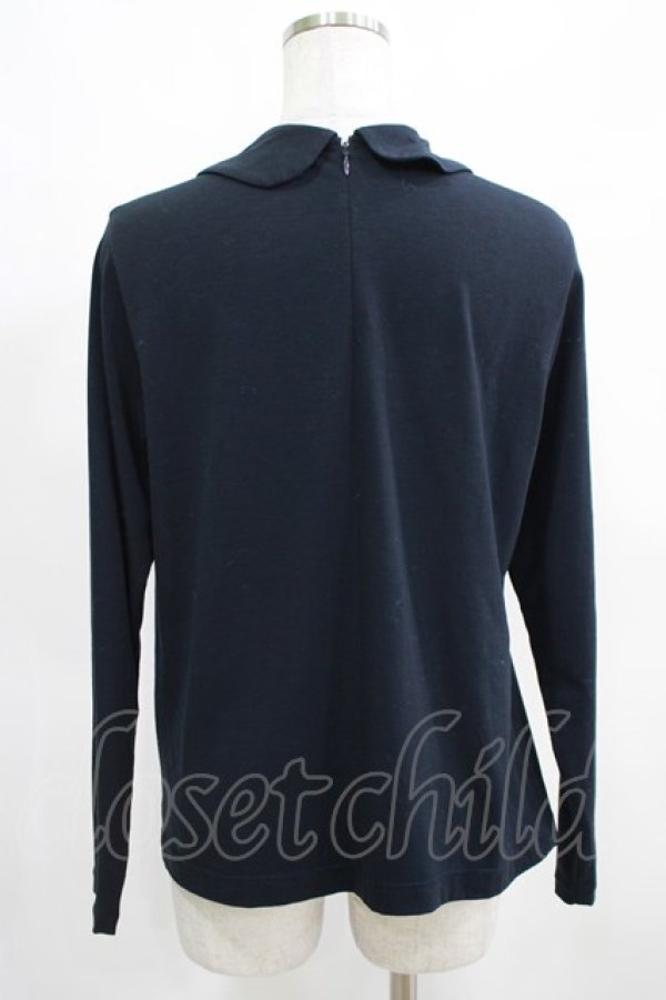 画像3: Jane Marple Dans Le Salon / Silket Bare T-cloth Round Collar Pullover  ネイビー H-25-03-28-051-JM-TO-KB-ZH (3)