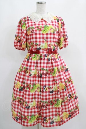 画像: Melody BasKet / Fruits BasKetワンピース  レッド H-25-03-28-009-LO-OP-KB-ZH
