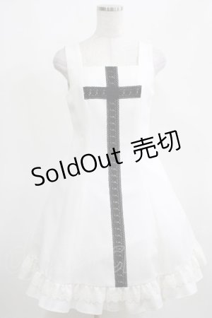 画像: Moi-meme-Moitie / ローズ・レース十字架ジャンパースカート 9号 白×黒 H-25-03-28-011-MO-OP-KB-ZH