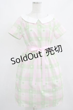 画像: MILK / Love Checkワンピース  ピーチメロン H-25-03-28-012-ML-OP-KB-ZH