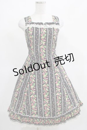 画像: Shirley Temple / ストロベリーストライプジャンパースカート 160 黒 H-25-03-28-002-ET-OP-KB-ZH