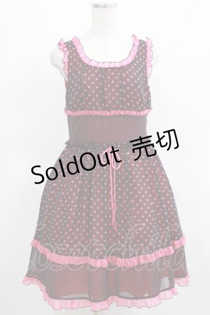 画像: MILK / pop dots dress  黒×ピンク H-25-03-28-016-ML-OP-KB-ZH
