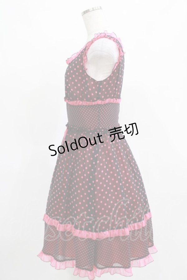 画像2: MILK / pop dots dress  黒×ピンク H-25-03-28-016-ML-OP-KB-ZH (2)