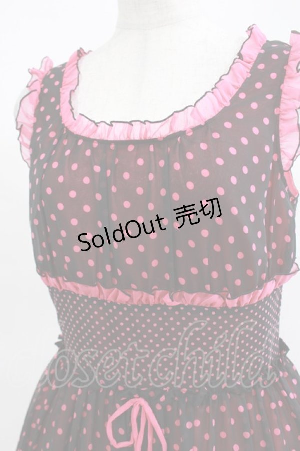 画像4: MILK / pop dots dress  黒×ピンク H-25-03-28-016-ML-OP-KB-ZH (4)