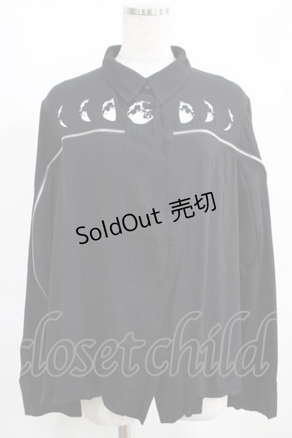 画像1: Restyle / MOON PHASES SHIRT XL ブラック H-25-03-29-033-GO-BL-KB-OS (1)