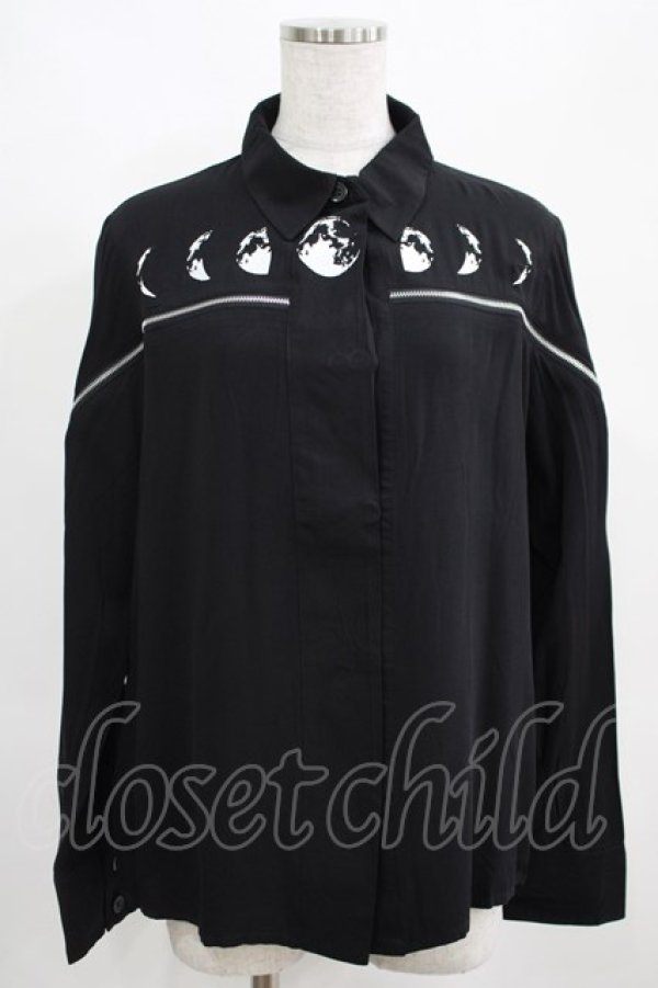 画像1: Restyle / MOON PHASES SHIRT M ブラック H-25-03-29-035-GO-BL-KB-ZH (1)