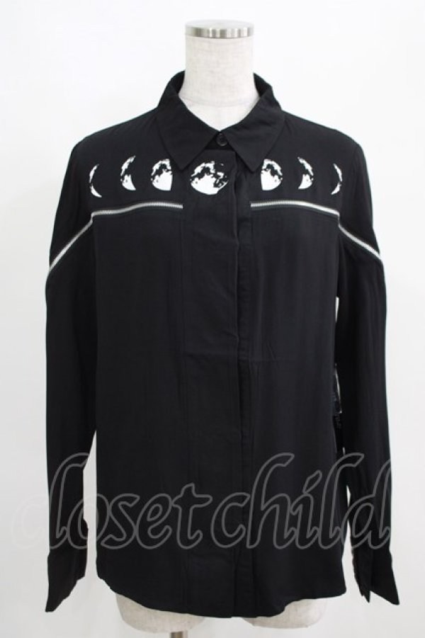 画像1: Restyle / MOON PHASES SHIRT S ブラック H-25-03-29-039-GO-BL-KB-ZH (1)