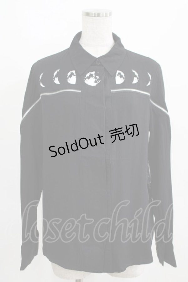 画像1: Restyle / MOON PHASES SHIRT S ブラック H-25-03-29-039-GO-BL-KB-ZH (1)
