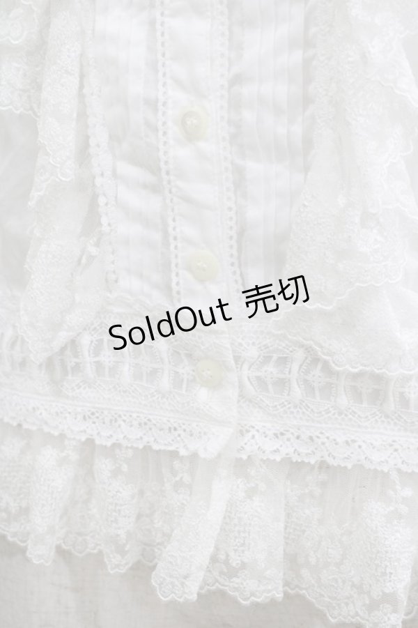 画像4: Jane Marple Dans Le Salon / レースとピンタックのブラウス  白 H-25-03-29-046-JM-BL-KB-ZH (4)