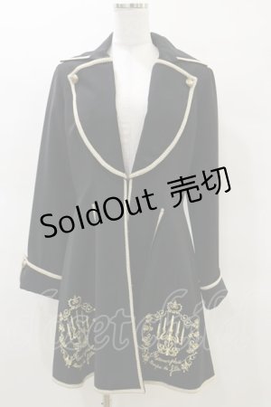 画像: metamorphose / 刺繍入りコートワンピース  ブラック H-25-03-29-1060-ME-OP-KB-ZH