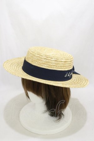 画像: Fi.n.t / ロゴ刺繍リボンカンカン帽  NAVY H-25-03-29-1011-CA-AC-NS-ZH