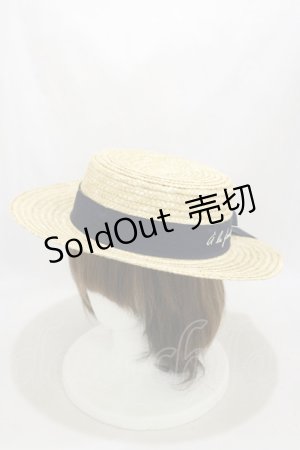 画像: Fi.n.t / ロゴ刺繍リボンカンカン帽  NAVY H-25-03-29-1011-CA-AC-NS-ZH