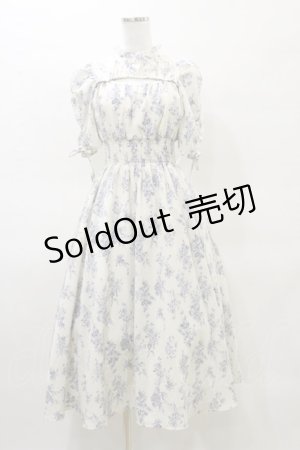 画像: evelyn / バストカット花柄ワンピース Free オフ/ブルー H-25-03-29-1071-LO-OP-NS-ZH