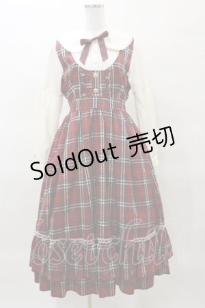 画像: axes femme POETIQUE / チェックフリルレディワンピース M ワイン H-25-03-29-1075-AX-OP-NS-ZH