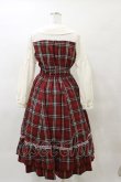 画像2: axes femme POETIQUE / チェックフリルレディワンピース M ワイン H-25-03-29-1075-AX-OP-NS-ZH (2)