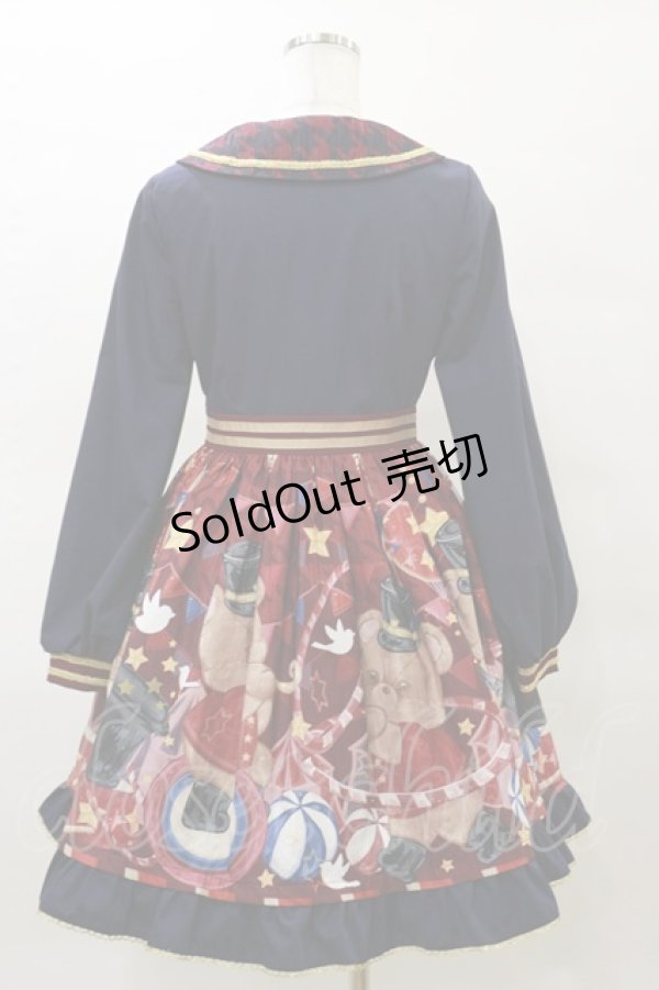 画像2: To Alice / ベアサーカスリボンワンピース S ネイビー/レッド H-25-03-29-1076-LO-OP-NS-ZH (2)