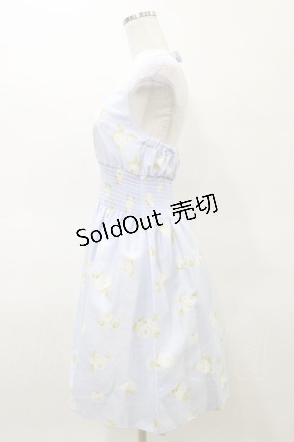 画像3: JESUS DIAMANTE / バロックangelホルターワンピ 38 グランヴィルローズ柄サックス H-25-03-29-1088-JE-OP-NS-ZH (3)