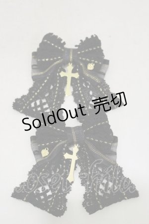 画像: BABY,THE STARS SHINE BRIGHT / Maria de la Croixリボンクリップ  ブラック H-25-03-29-1016-BA-AC-NS-ZH