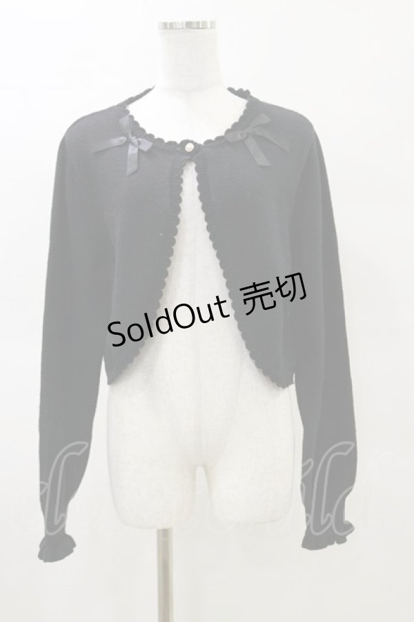 画像1: m petit by misako / リボンニットボレロ L ブラック H-25-03-29-1038-LO-TO-NS-ZH (1)