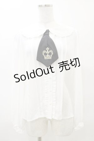 画像: Ank Rouge / ネクタイ付きブラウス M 白 H-25-03-29-1045-CA-BL-NS-ZH