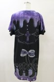 画像2: Royal Princess Alice / RuRu cat総柄ワンピースTシャツ free ブラック/パープル H-25-03-29-1049-LO-OP-IW-ZH (2)