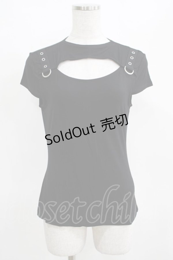 画像1: KILL STAR / XARA KEYHOLE TOP S ブラック H-25-03-29-059-SL-TO-KB-ZH (1)