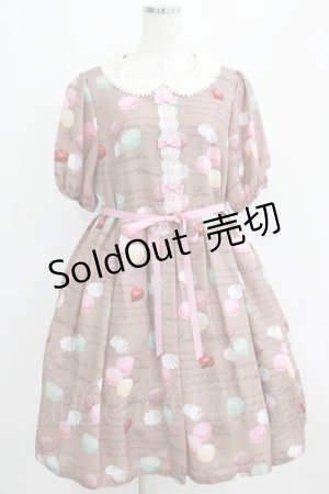 画像: Leur Getter / Macaron Party袖付ワンピース L モカ H-25-03-29-007-LU-OP-KB-ZH