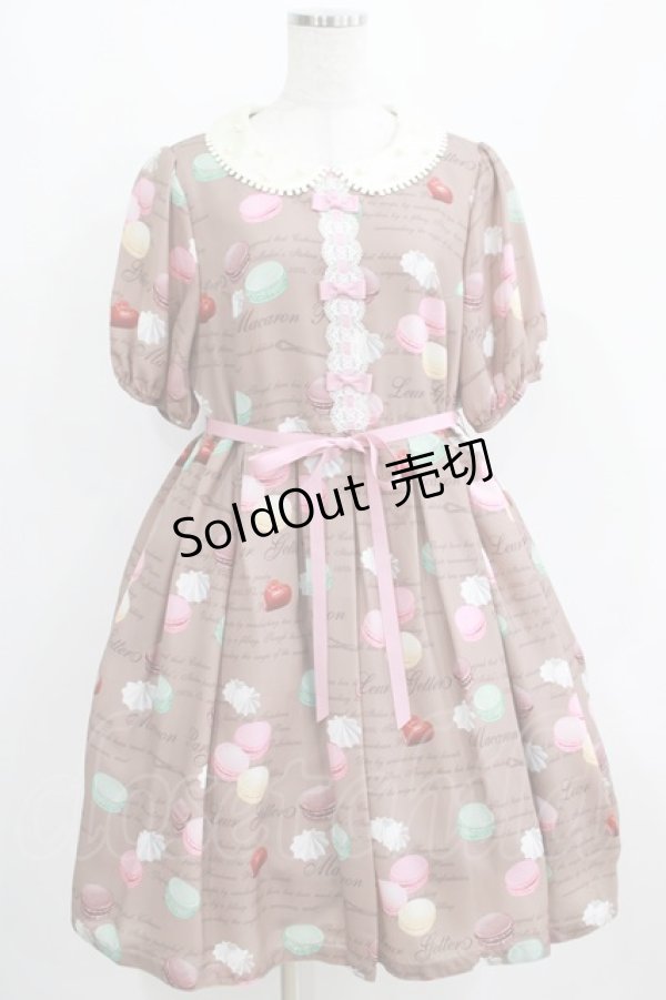 画像1: Leur Getter / Macaron Party袖付ワンピース L モカ H-25-03-29-007-LU-OP-KB-ZH (1)