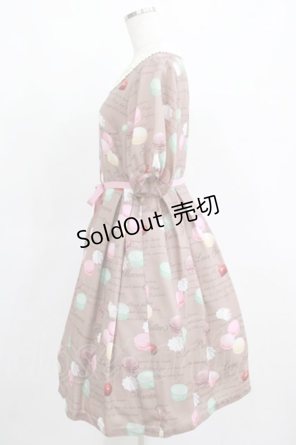 画像2: Leur Getter / Macaron Party袖付ワンピース L モカ H-25-03-29-007-LU-OP-KB-ZH (2)