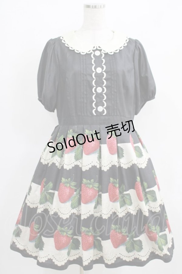 画像1: Leur Getter / Antique Lace Strawberry袖付きワンピース L(トールサイズ) ブラック H-25-03-29-009-LU-OP-KB-ZH (1)
