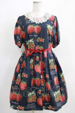 画像: Leur Getter / Strawberry Garden袖付きワンピース  ネイビー H-25-03-29-002-LU-OP-KB-ZH