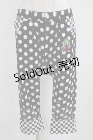 画像: LISTEN FLAVOR / ドット×ブロックチェックサルエルパンツ  黒×白 H-25-03-29-023-PU-PA-KB-ZH