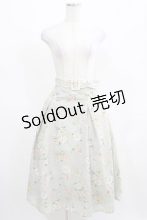 画像: an another angelus / アートタッチ花柄セミフレアースカート Free MINT H-25-03-30-027-CA-SK-NS-ZH
