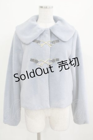 画像: axes femme POETIQUE / リボン金具ファーコート M ブルー H-25-03-30-033-AX-CO-NS-ZH