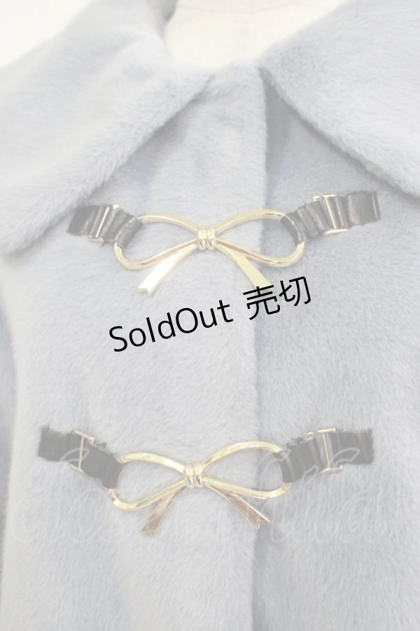 画像4: axes femme POETIQUE / リボン金具ファーコート M ブルー H-25-03-30-033-AX-CO-NS-ZH (4)