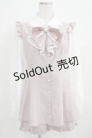 画像: Secret Honey / レース袖ラッフルセットアップ Free ピンク H-25-03-30-041-CA-OP-NS-ZH