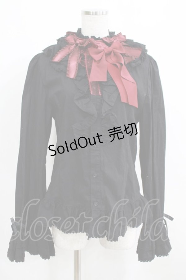 画像1: ALICE and the PIRATES / 記憶の中の薔薇園ブラウス Mens ブラック H-25-03-30-053-PA-BL-NS-ZH (1)