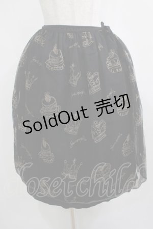 画像: Jane Marple / 王冠ケーキ刺繍チュールスカート  黒 H-25-03-30-1004-JM-SK-KB-ZH