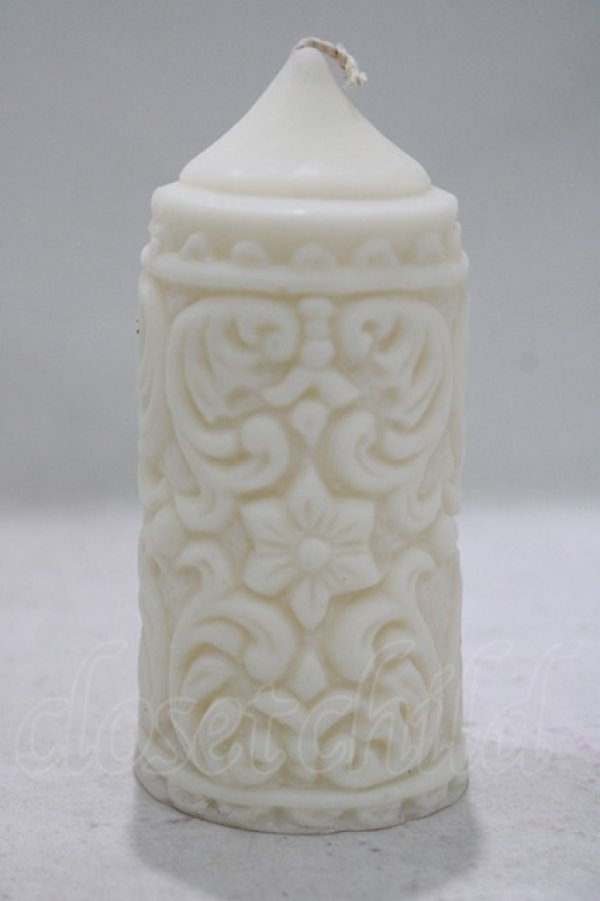 画像1: THE BLACKENED TEETH / Mildred Gothic Pillar Candle  WHT H-25-03-30-1042-PU-ZA-KB-ZH (1)