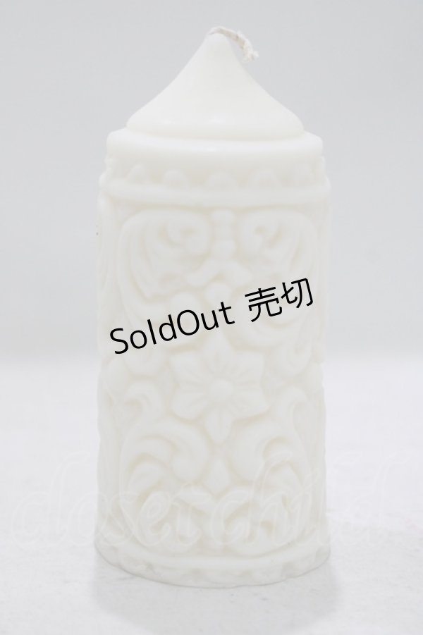 画像1: THE BLACKENED TEETH / Mildred Gothic Pillar Candle  WHT H-25-03-30-1042-PU-ZA-KB-ZH (1)