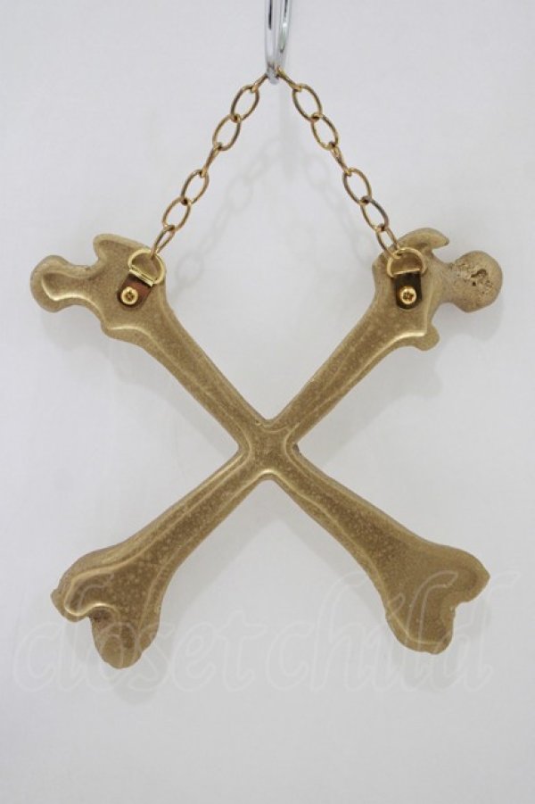 画像2: THE BLACKENED TEETH / Crossbones Wall Hanging   H-25-03-30-1058-PU-ZA-KB-ZH (2)
