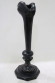 画像1: THE BLACKENED TEETH / Femur Bone Candlestick Holder Condyle   H-25-03-30-1062-PU-ZA-KB-ZH (1)