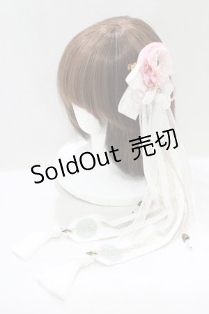 画像: Ozz oneste / タッセルロングリボンクリップ  白×ピンク H-25-03-30-1064-OO-AC-KB-ZH