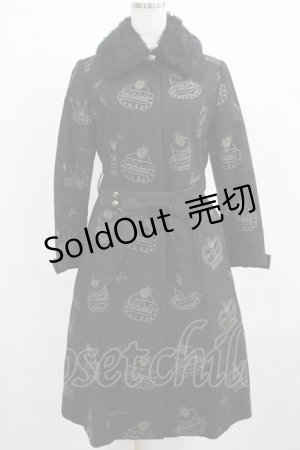 画像: Jane Marple / 王冠ケーキ刺繍コート  黒 H-25-03-30-1007-JM-CO-KB-ZH